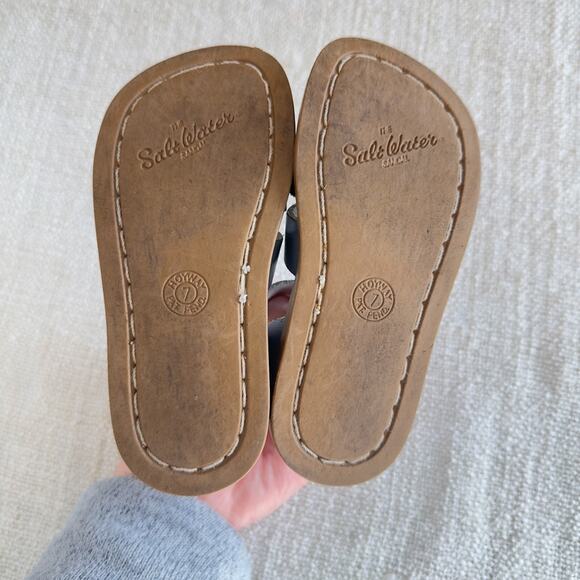 Salt Water Silver Leather Sandals VGUC 7 - Picture 5 of 6